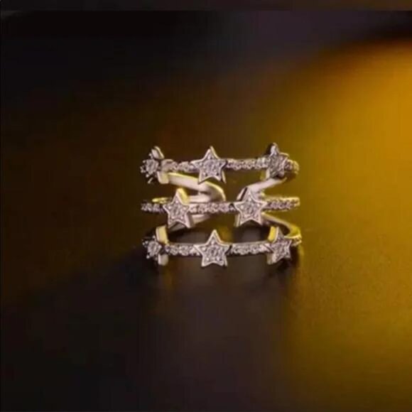 NEW 925 STERLING SILVER MULTI LAYER ADJUSTABLE RING - Picture 5 of 7